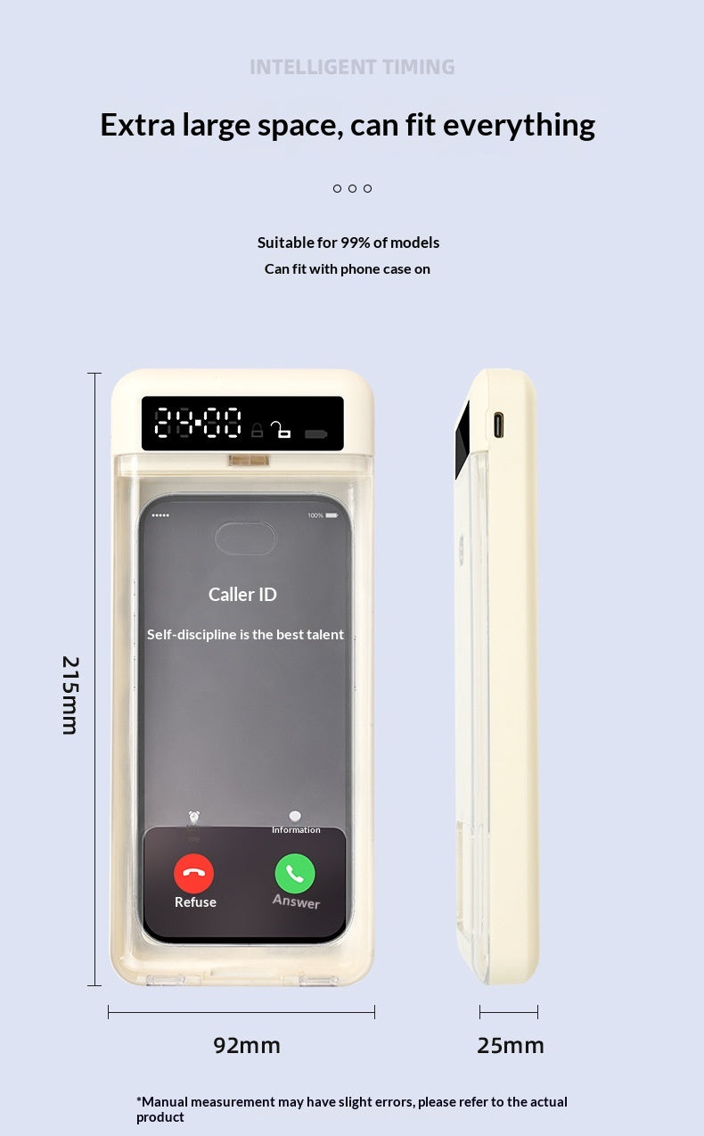 Transparent phone lock box with timer
