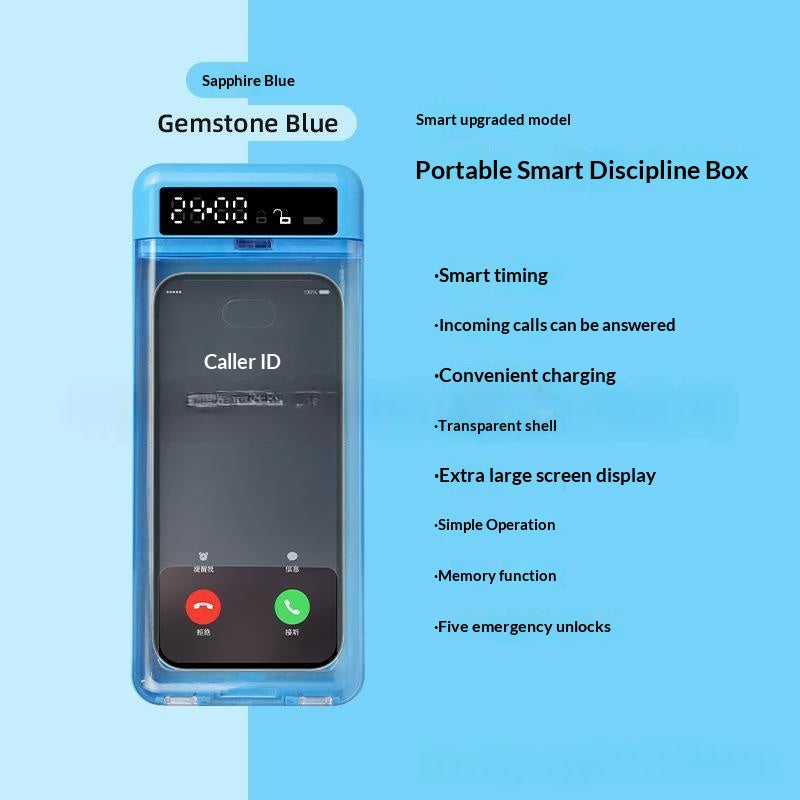 Transparent phone lock box with timer