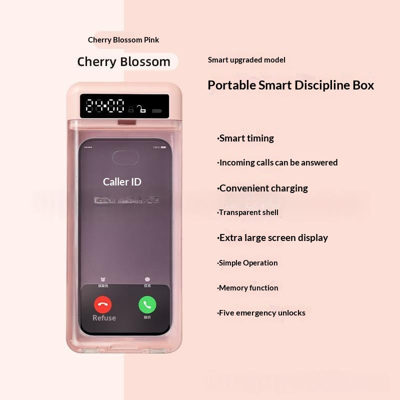 Transparent phone lock box with timer