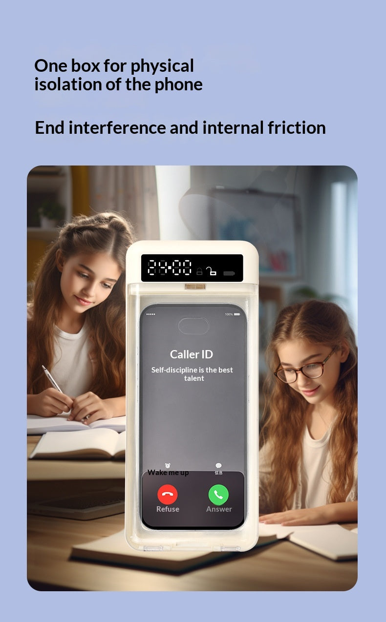 Transparent phone lock box with timer
